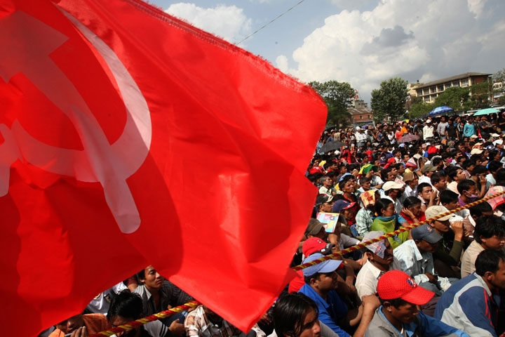 Supporters of the Unified Communist Party of Nepal (Maoist) gather during celebrations of the 2nd anniversary of Republic Day in Kathmandu on May 29, 2010. (Prakash Mathema/AFP/Getty Images) 