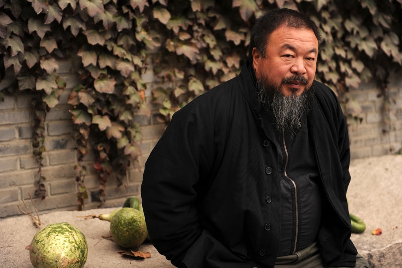 Chinese artist Ai Weiwei in the courtyard of his home in Beijing, where he remains under house arrest, on Nov. 7, 2010. (Peter Parks/AFP/Getty Images)