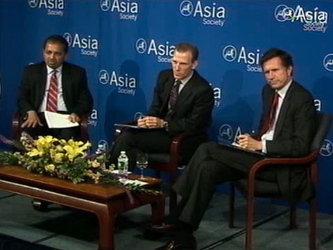 L to R: Palitha T.B. Kohona, Jamie Metzl, and Robert Blake at Asia Society New York on March 14, 2011. (Asia Society)