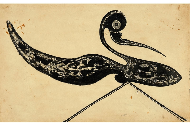 Rabindranath Tagore. Untitled (Striding bird), 1928