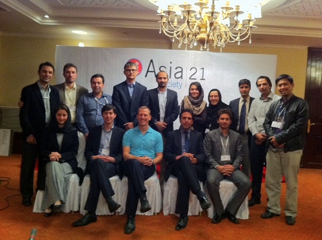 Tamim Asey (2nd row, 4th from L) and fellow Afghan leaders at Asia Society's Afghanistan Young Leaders Initiative (AYLI) in Kabul in Oct. 2011. 