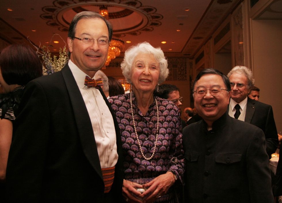From left, Steven Hoch, Co-Founder of Highmount Capital, Lisina M. Hoch, Asia Society Honorary Life Trustee, and Ronnie Chan, Asia Society Co-Chair. (Noopur Agarwal)