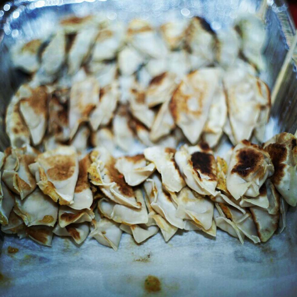 Gyoza dumplings with kimchi. (Tahiat Mahboob)
