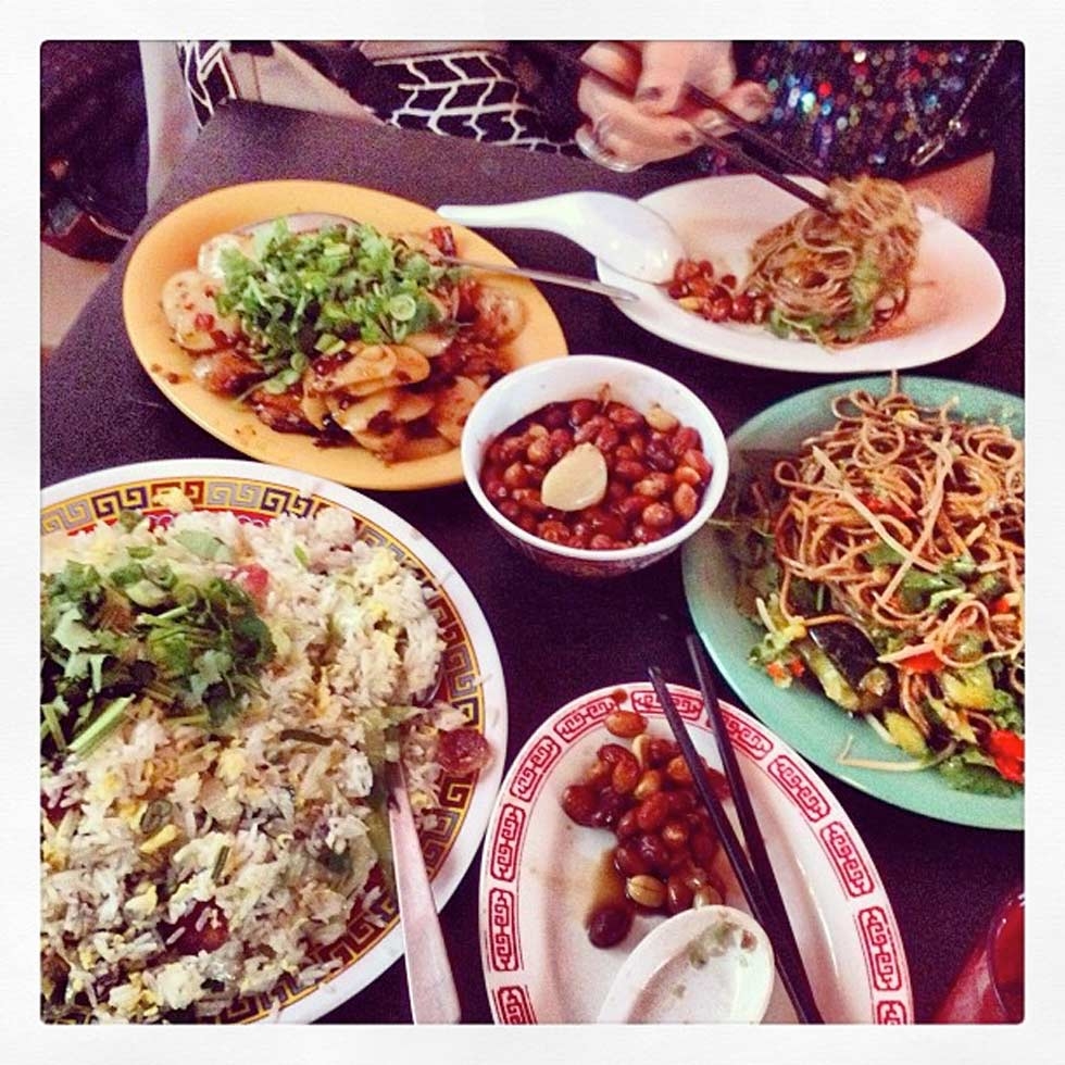 47. "Let the #cny feasting continue w/ @jennileetweets at @Missionstfood. Salt cod fried rice, thrice cooked bacon, Beijing vinegar peanuts & spicy buckwheat noodles." (hungryeditor)