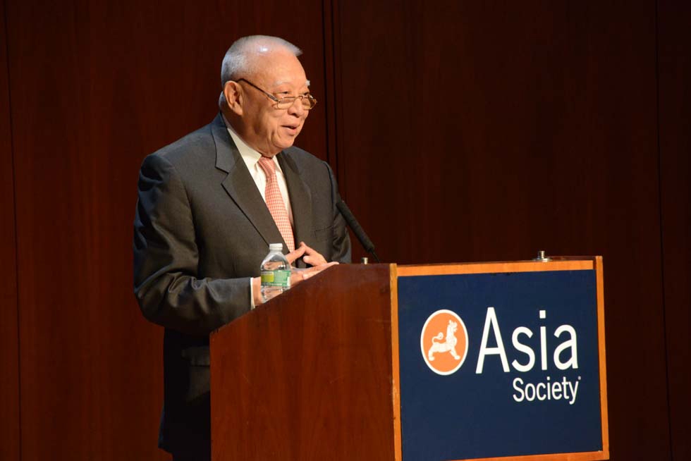 C.H. Tung, Former Chief Executive and President of the Executive Council of Hong Kong, at Asia Society New York on May 21, 2013. (Kenji Takigami)