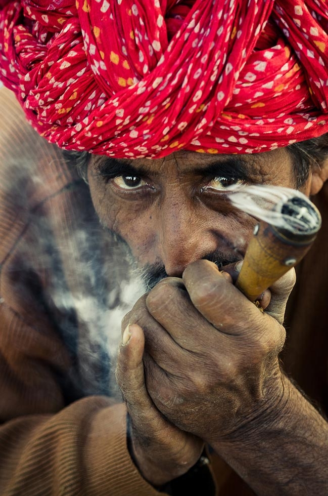 "On a Smoky High" — Pushkar, Rajasthan. (Rakesh Vijayan)