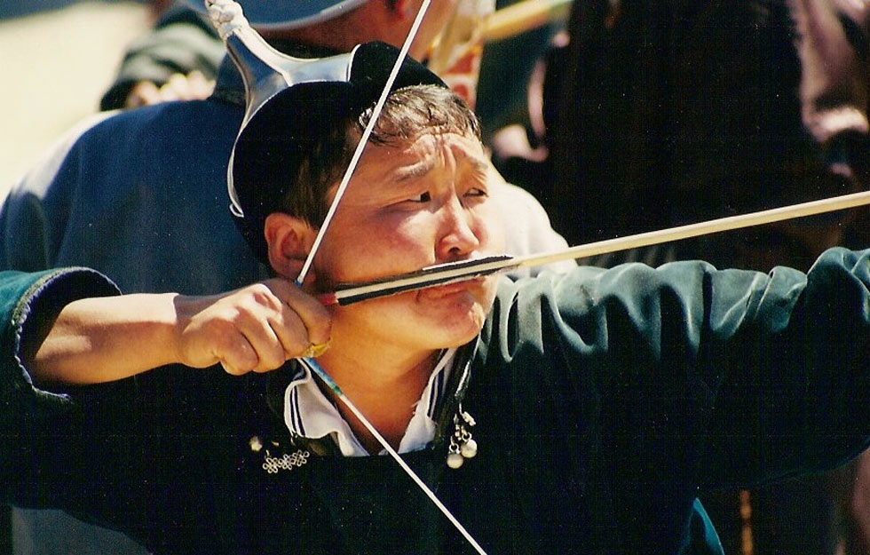 Archery is also one of the main events during the Naadam festival. (Mark Heard/Flickr)