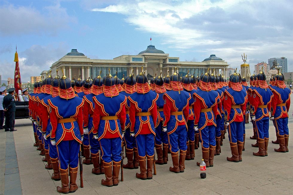 A dress rehearsal occurs in Ulaanbaatar's Sukhbaatar Square ahead of the holiday festivities. (scott.presly/Flickr)