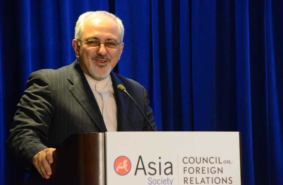 Iranian Foreign Minister Javad Zarif, who met with U.S. Secretary of State John Kerry earlier in the day, addressed the assembly after the Q & A session. (Kenji Takigami/Asia Society)