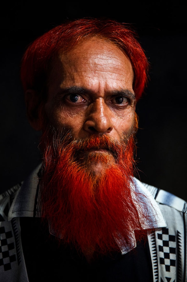 Abdul Kader dyed both his hair and beard with henna that came out in a deep shade of orange. (GMB Akash)