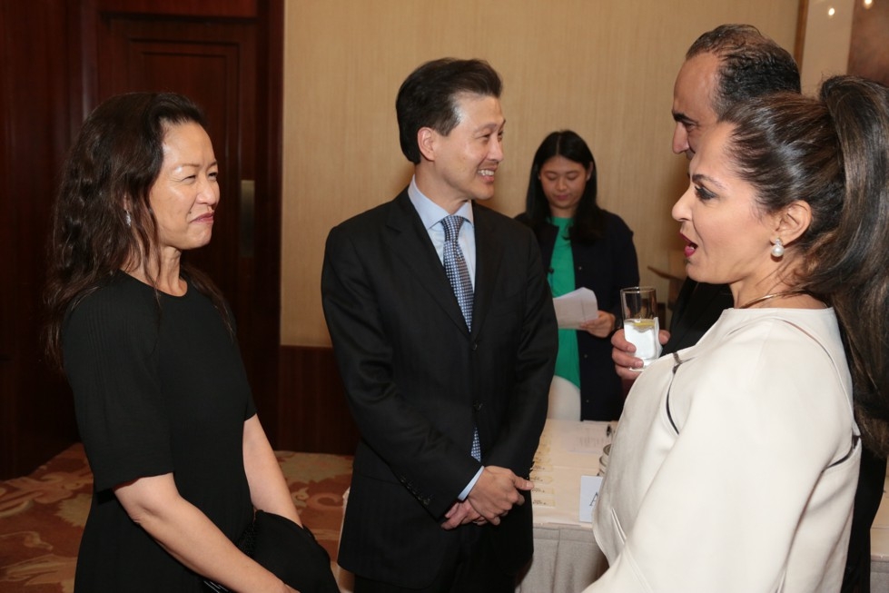 From left to right: Ellen and Dominic Ng, Chairman and CEO of East West Bank, and guests.