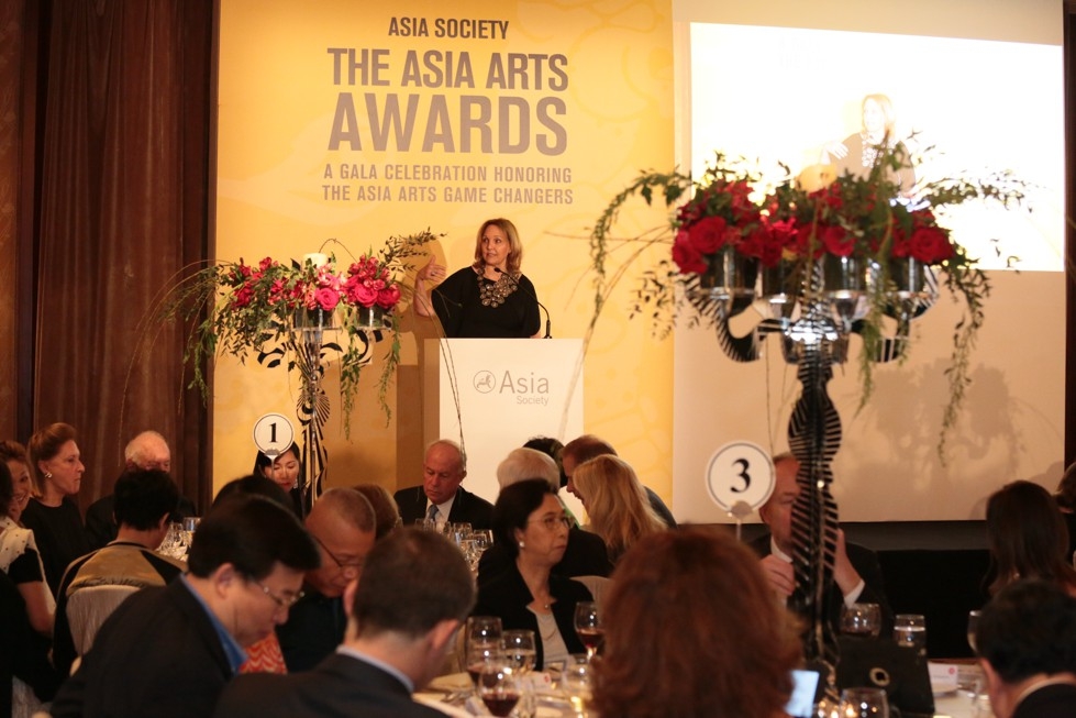 Josette Sheeran, President and CEO of Asia Society, welcomes guests to the 2016 Asia Arts Awards.