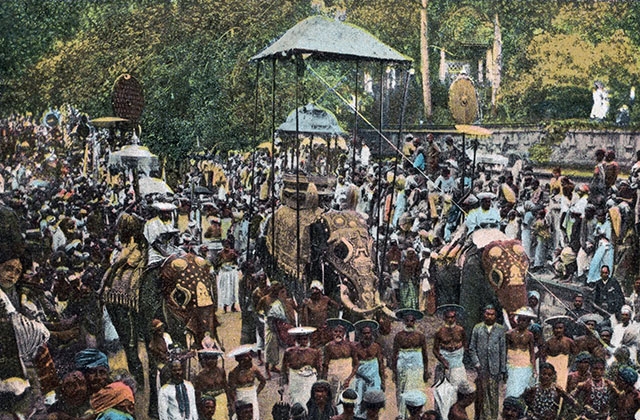 "The Perahera, an annual Buddhist procession. Kandy." 1901-1907. (Colombo Apothecaries Co. Ltd/New York Public Library)