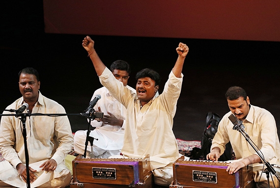 Saami Brothers Qawwal perform at Asia Society New York on May 8, 2016. (Ellen Wallop/Asia Society)