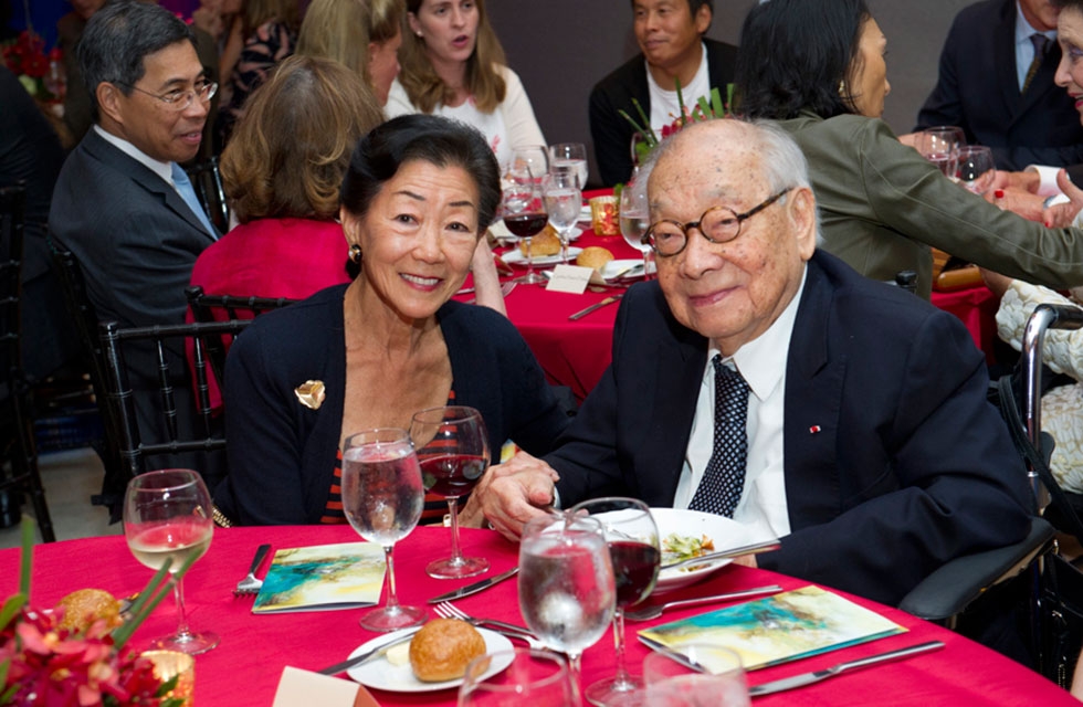 Asia Society trustee Lulu C. Wang and architect I.M. Pei at Asia Society New York on September 8, 2016. (Elena Olivo/Asia Society)