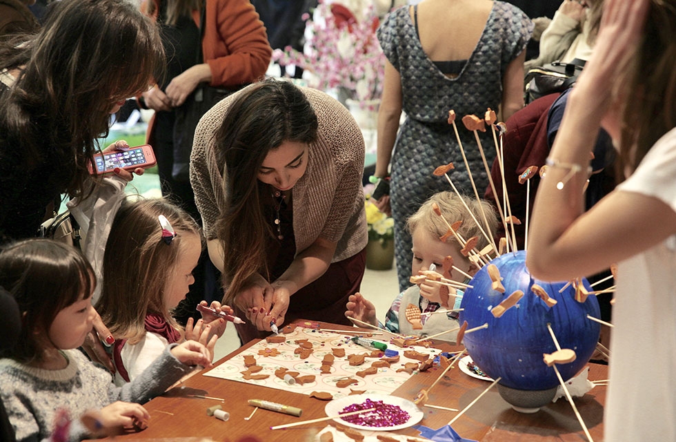 Both kids and adults enjoy an array of crafts and educational workshops celebrating Nowruz at Asia Society New York on March 18, 2017. (Ali Yousefian/Asia Society)