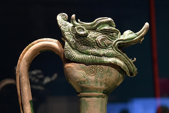 An artifact from Asia Society Museum's 'Secrets of the Sea: A Tang Shipwreck and Early Trade in Asia' exhibition on display in New York on April 21, 2017. (Elsa Ruiz/Asia Society)