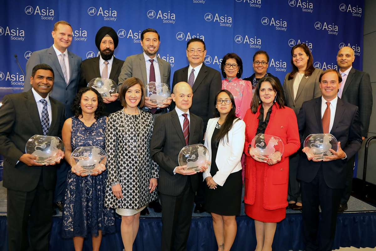 Representatives from award-winning companies at the 2017 Best Employer Awards Ceremony at the Asia Society in New York on May 24, 2017. (Ellen Wallop/Asia Society)