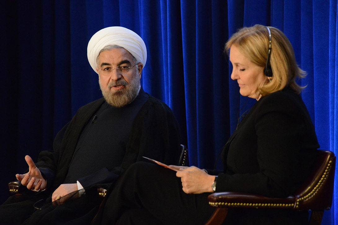 Hassan Rouhani and Josette Sheeran