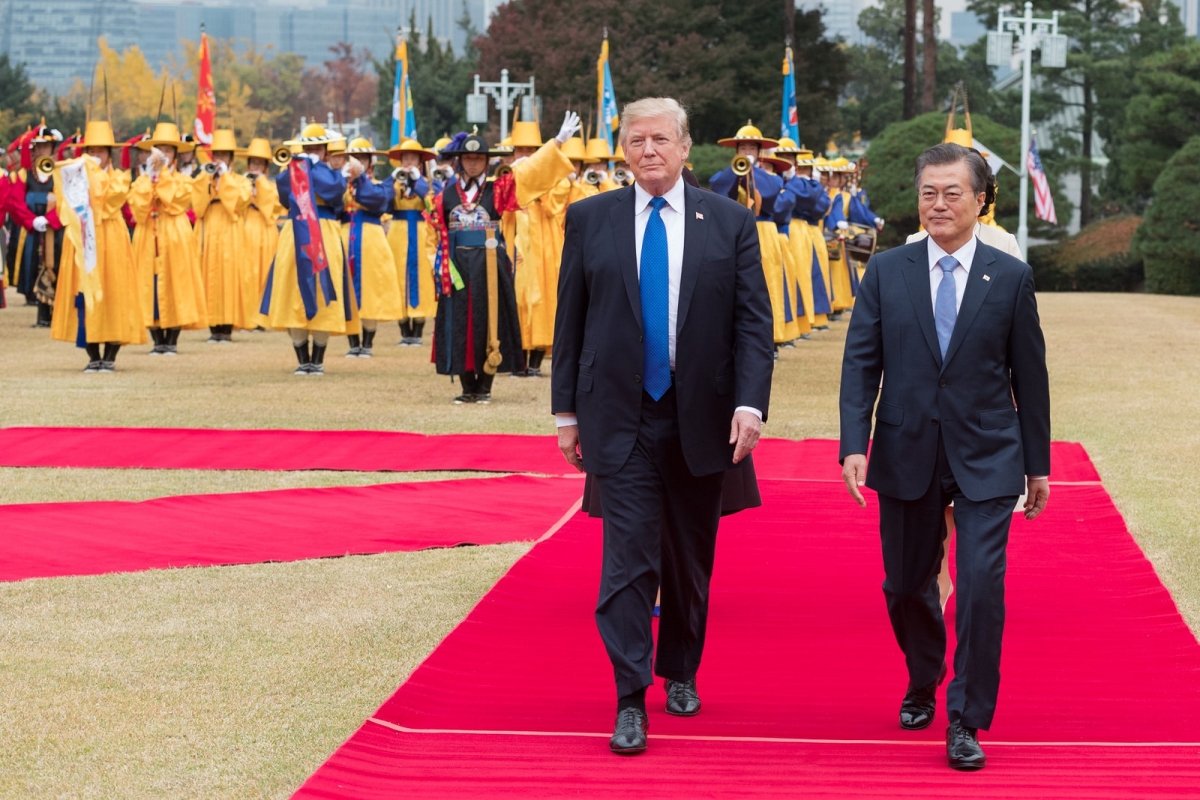 U.S. President Donald J. Trump with South Korean President Moon Jae-In