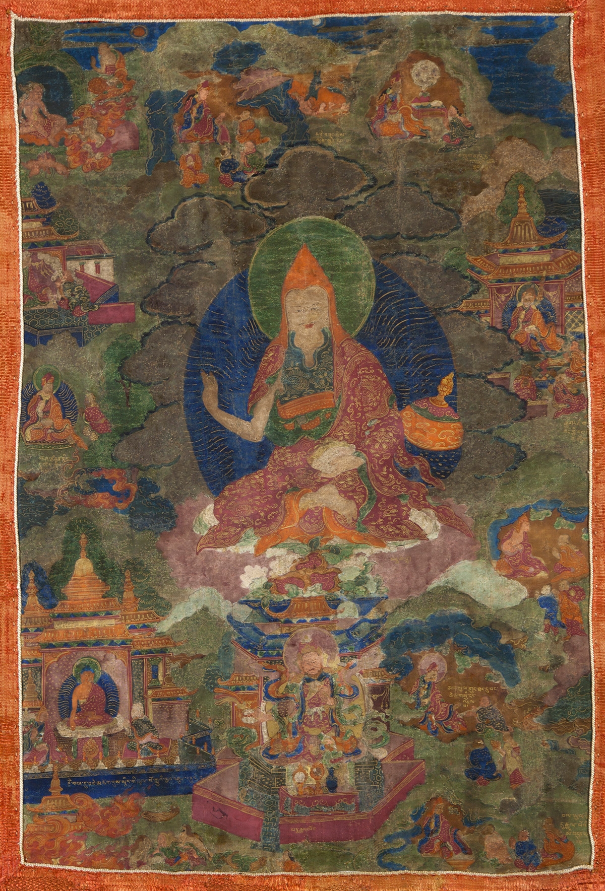 Padmasambhava and the Teaching Activities of Guru Rinpoche. 18th century. U (Central Tibet). Tradition: Nyingma. Pigments on cloth. MU-CIV/MAO "Giuseppe Tucci," inv. 917/750. Image courtesy of the Museum of Civilisation/Museum of Oriental Art "Giuseppe Tucci," Rome.
