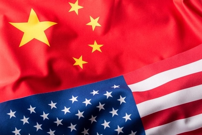 An image of the Chinese and U.S. flag