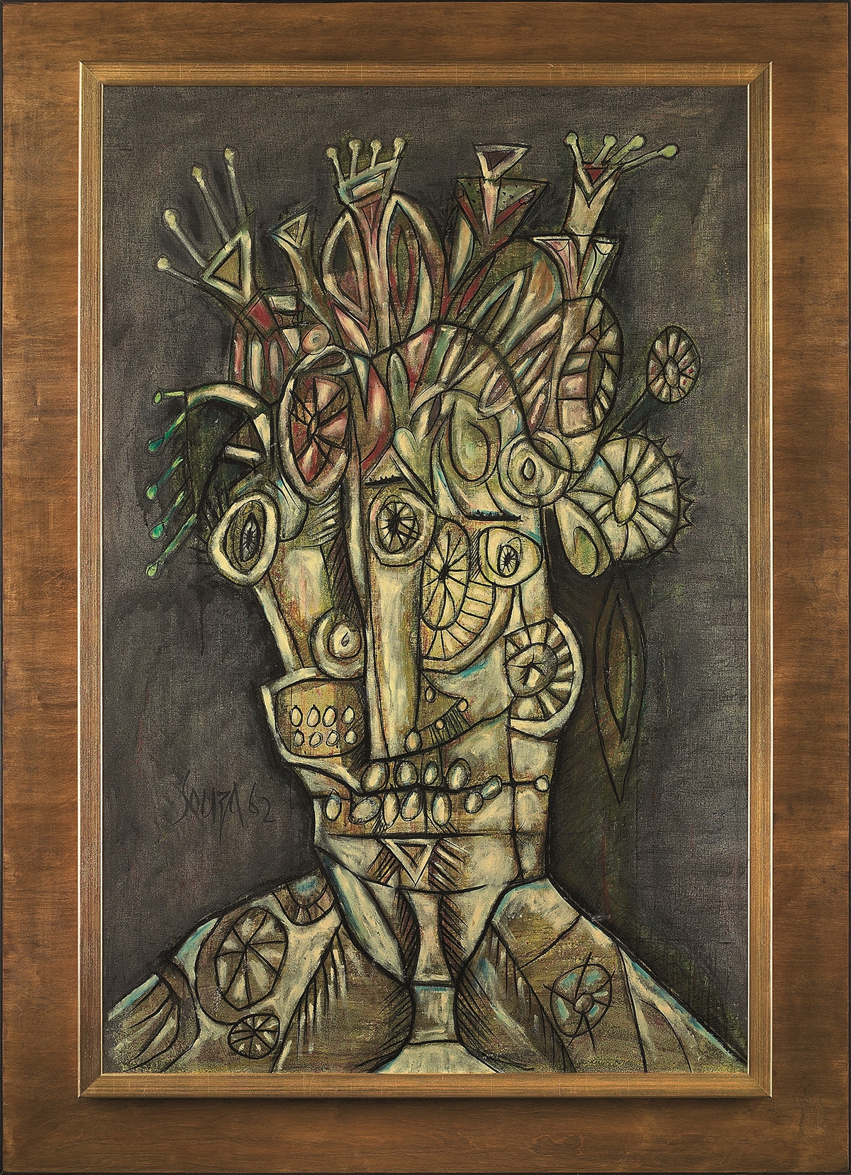 F. N. Souza. Untitled, 1962. Oil on canvas. H. 63 x W. 41 in. (160 x 104.1 cm). Blanca and Sunil Hirani Asian Art Collection. ©2010 Christie's Images Limited