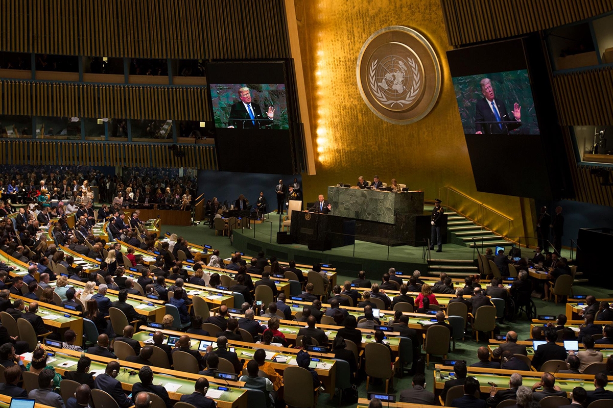 President Donald J. Trump addresses the 72nd Session of the United Nations General Assembly (Official White House Photo by D. Myles Cullen)