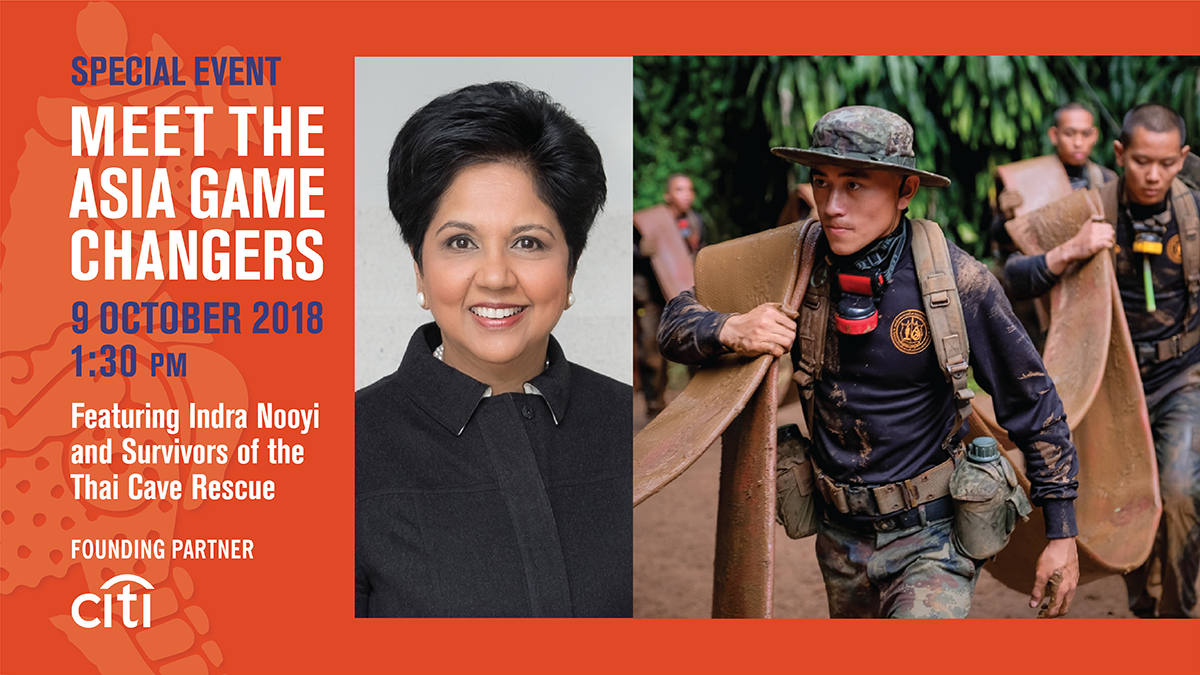 Meet the 2018 Asia Game Changers featuring Indra Nooyi and the survivors of the Thai Cave Rescue