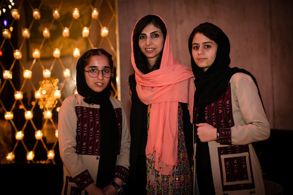 Rooya Mahboob, Fatemah Qaderyan, and Kawsar Roshan at Asia Game Changers 2018