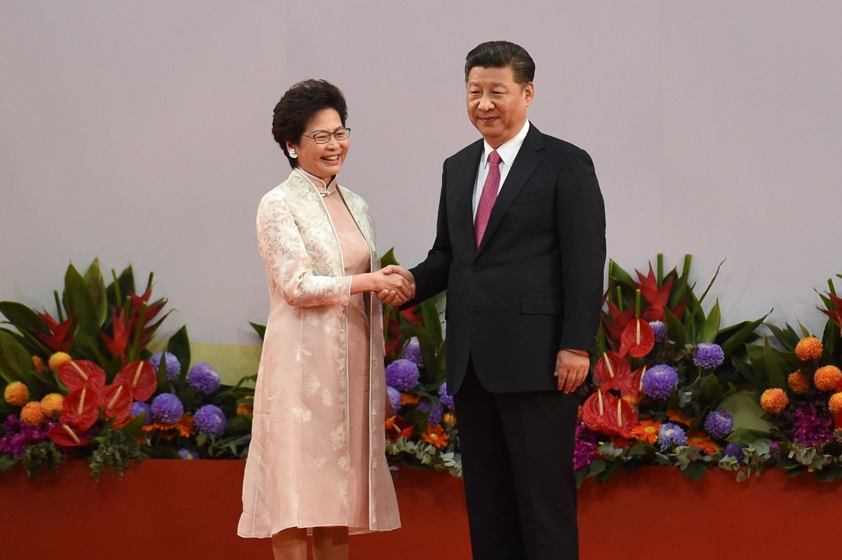 Hong Kong Chief Executive Carrie Lam and Chinese President Xi Jinping