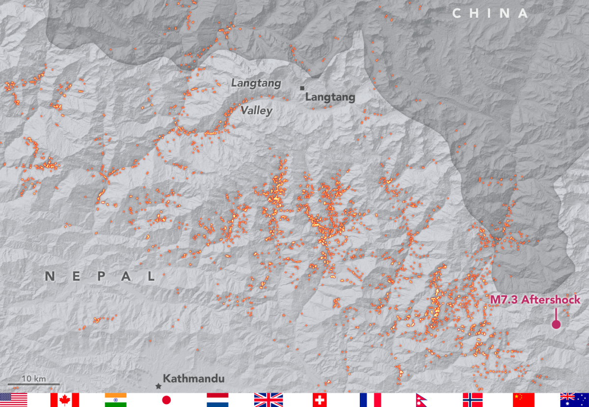 Mapping of landslides triggered by the 2015 Nepal Gorkha earthquake and its aftershocks
