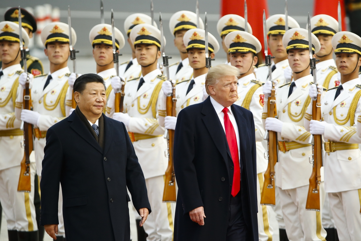Donald Trump with Xi Jinping at Welcoming Ceremony in China