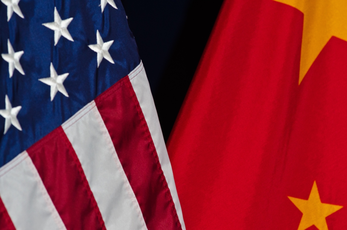 U.S and China flags