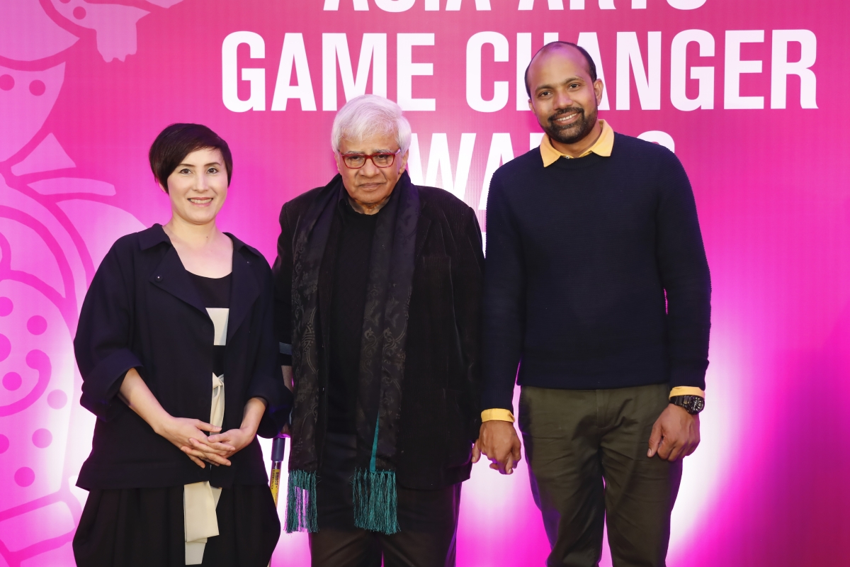 The 2020 Asia Arts Game Changer Awards India honorees Tiffany Chung, Vivan Sundaram and Prabhakar Pachpute