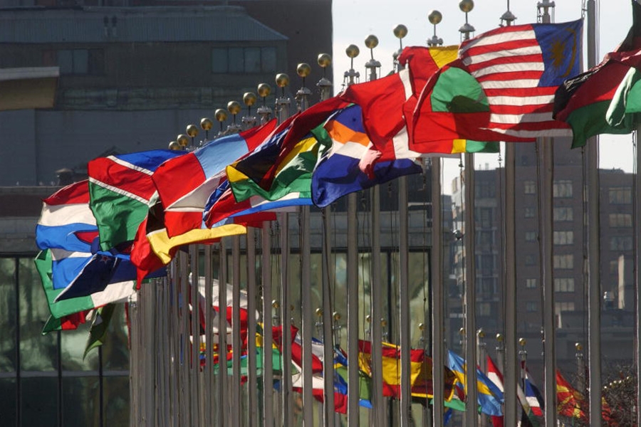 United Nations flags 
