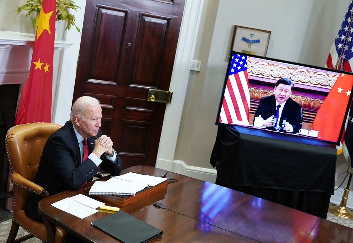 President Joe Biden conducts a virtual meeting with his Chinese counterpart, Xi Jinping