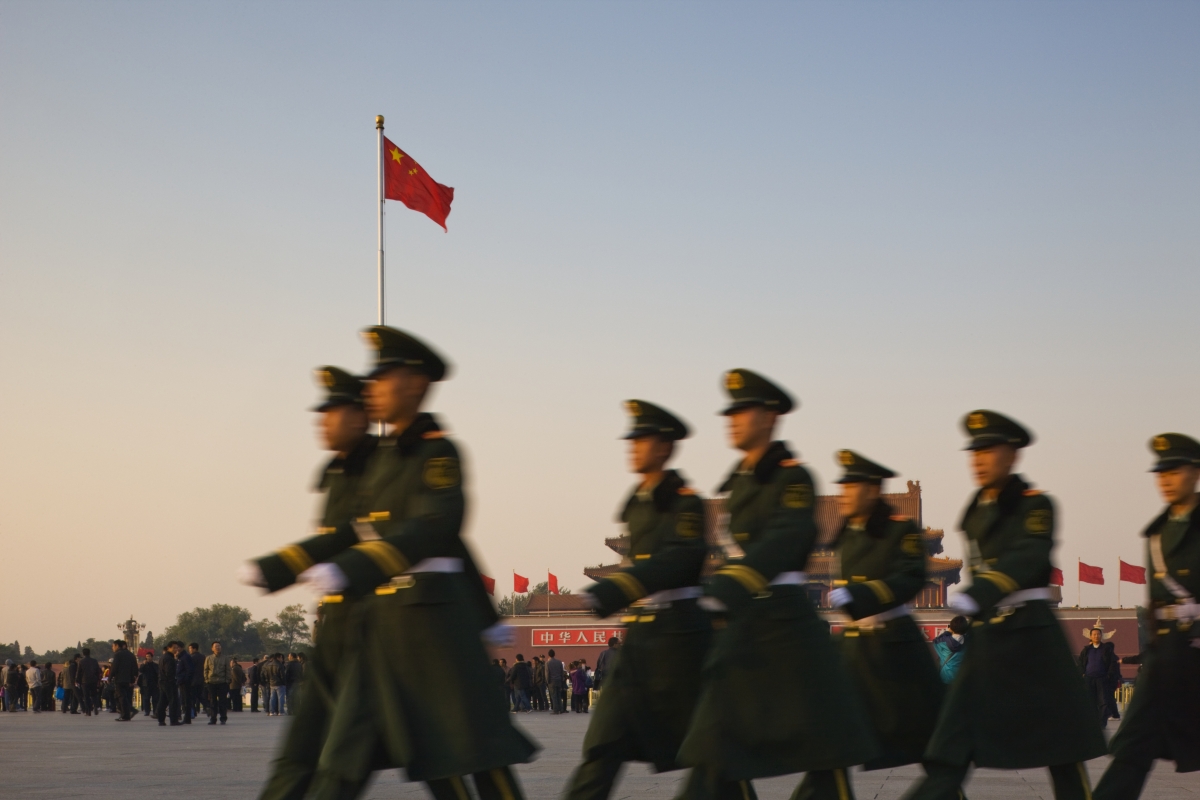 Soldiers in Tiananmen Square