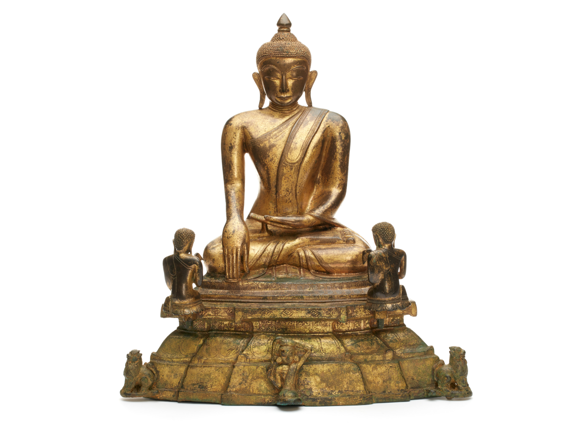 Shakyamuni Buddha with Kneeling Worshippers