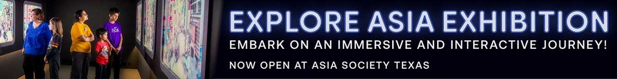 Explore Asia exhibition banner with photo