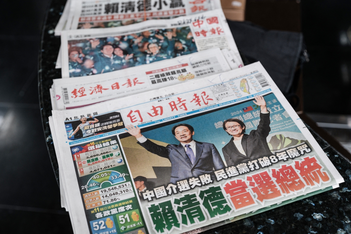 Taiwan Election Front Page Newspaper