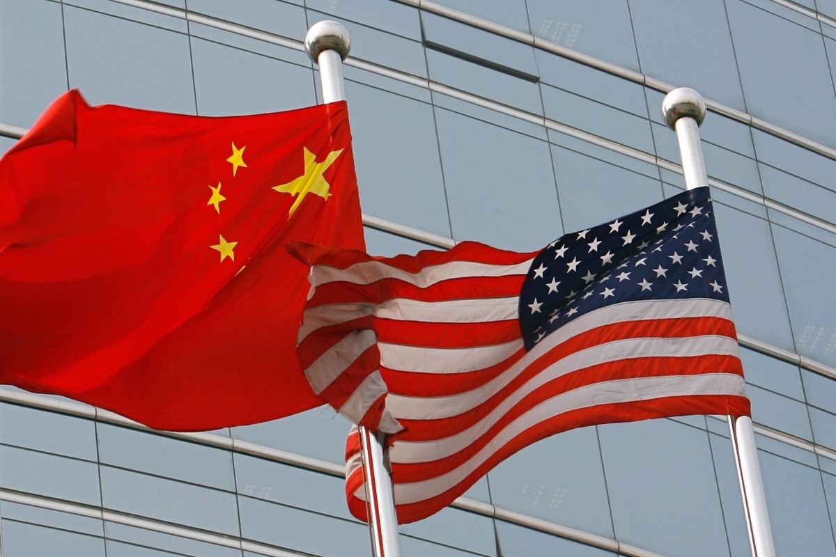 US China Flags