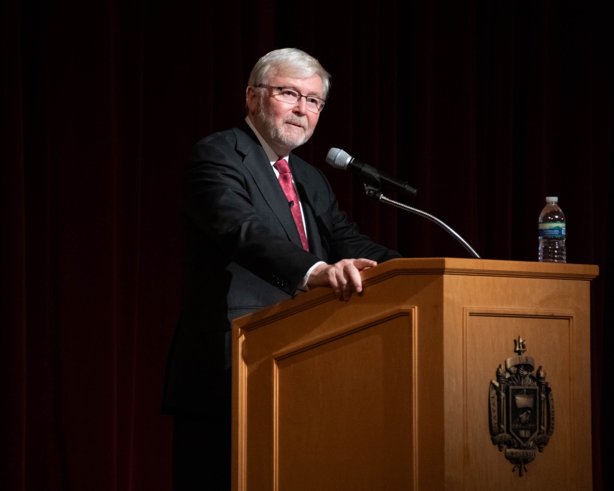 Kevin Rudd speak at U.S. Naval Academy Foreign Affairs Conference