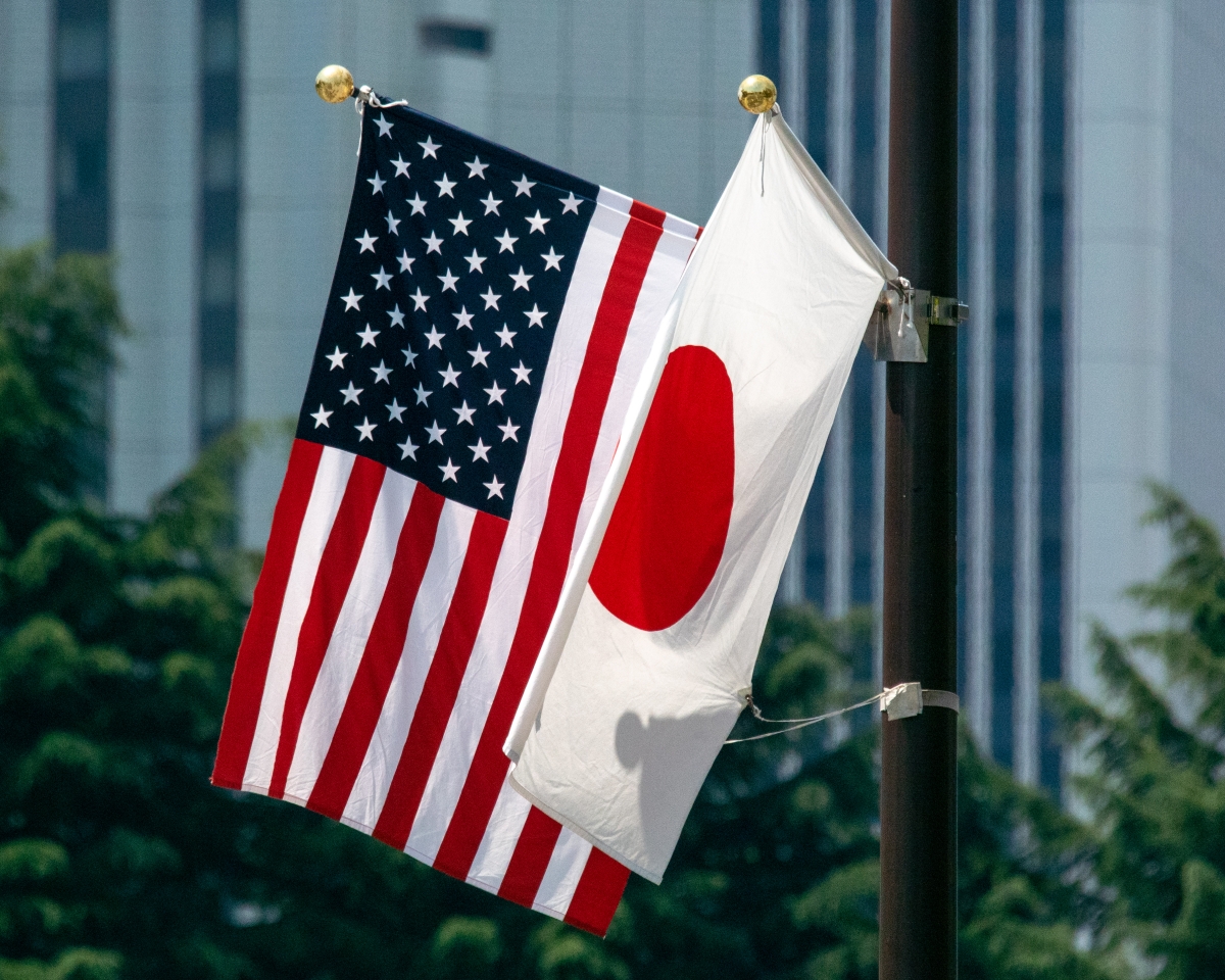 US and Japan flags