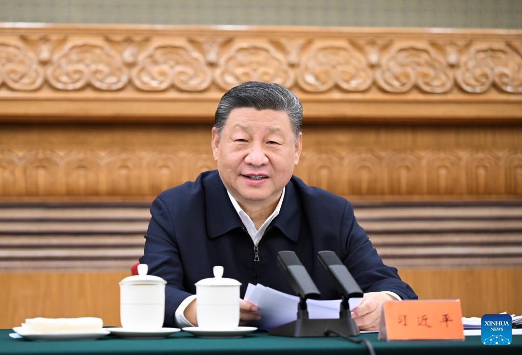 President Xi Jinping delivers a speech at a symposium for private enterprises in Beijing, China, on February 17, 2025.
