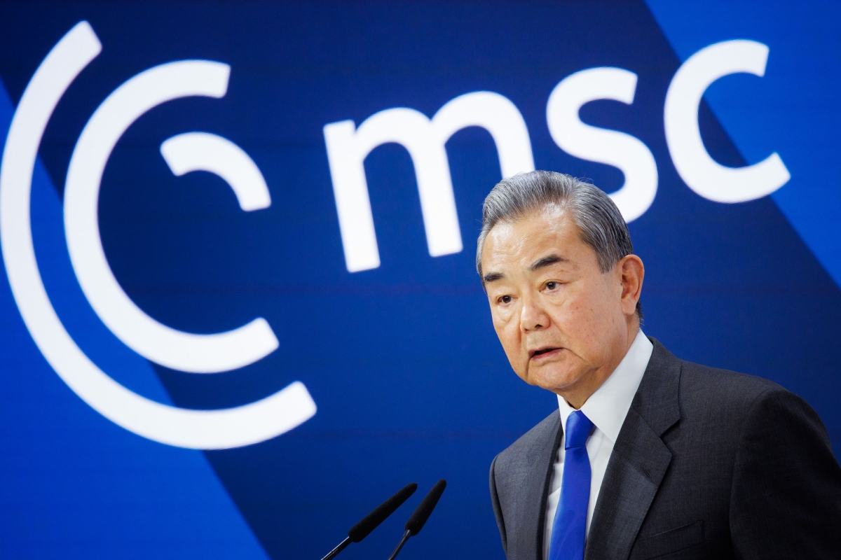 Wang Yi, PRC Minister of Foreign Affairs, speaks about "China and the World" at the Munich Security Conference.