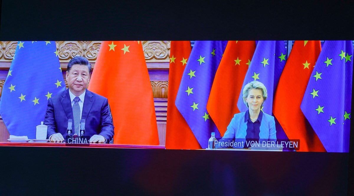 China's President Xi Jinping and European Commission President Ursula von der Leyen