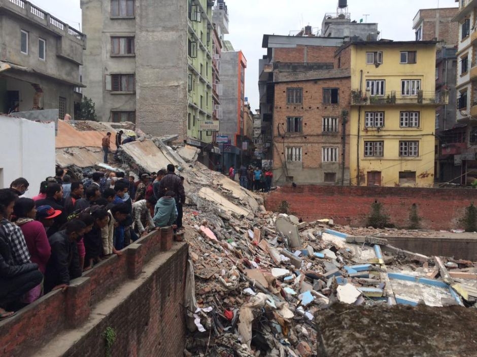 Collapsed building in Thamel, Kathmandu (Nepal)/ABC News: Siobhan Heanue