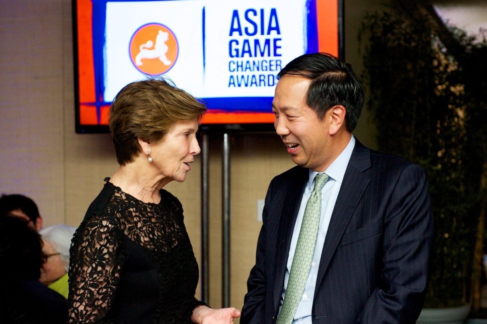 Anne Ehrenkranz, left, and Michael Chae. (Ann Billingsley/Asia Society)