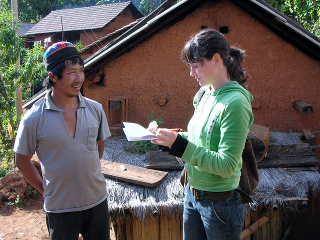 Adina (right) conducting a micro-credit evaluation in a Yunnan village. (Adina Matisoff)